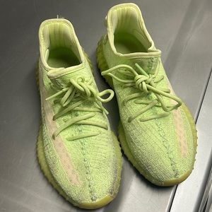Glow in the dark lime green YEEZY Boost 350 sneakers